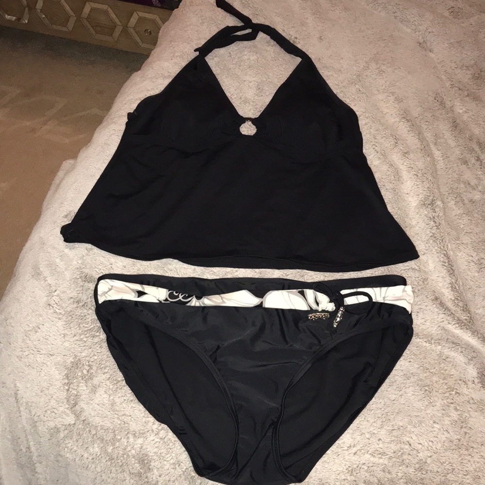 Merona black tankini bathing suit